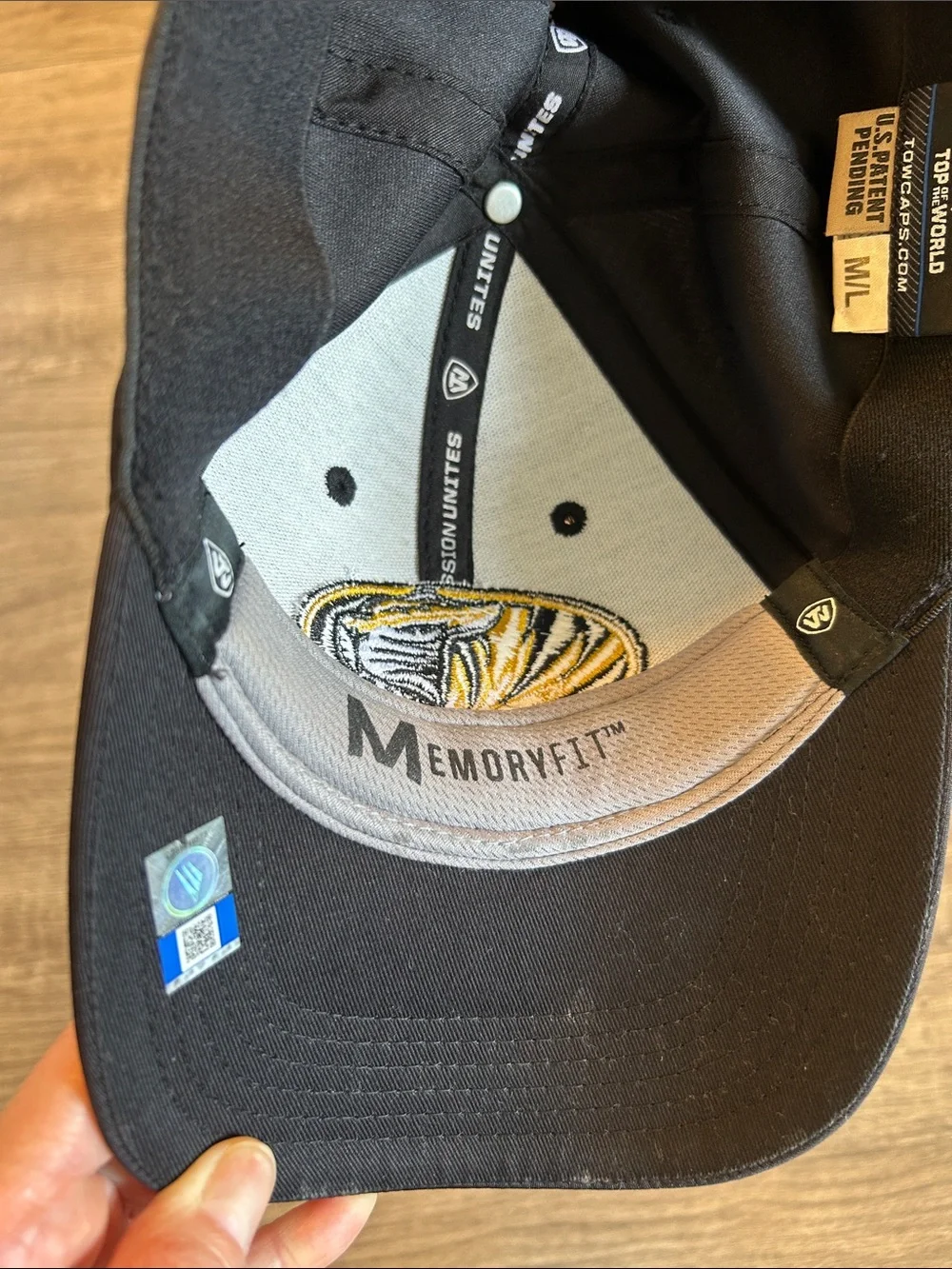 Missouri Tigers Top of the World Memory Fit Black Flex Hat M/L NCAA